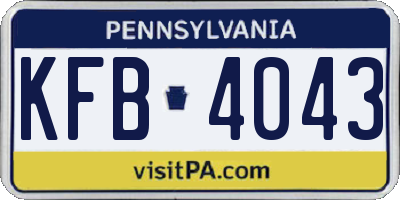 PA license plate KFB4043