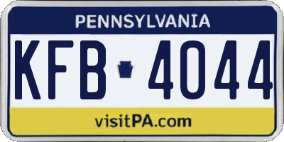 PA license plate KFB4044
