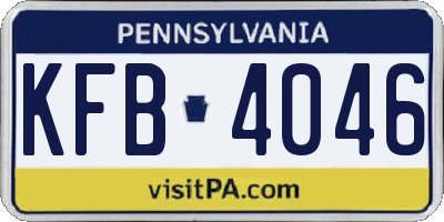 PA license plate KFB4046