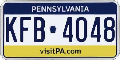 PA license plate KFB4048