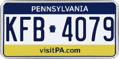 PA license plate KFB4079