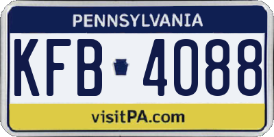 PA license plate KFB4088