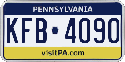 PA license plate KFB4090