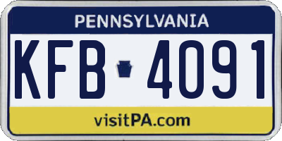 PA license plate KFB4091