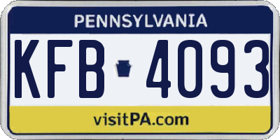 PA license plate KFB4093
