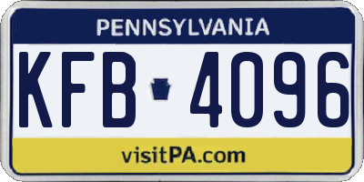 PA license plate KFB4096