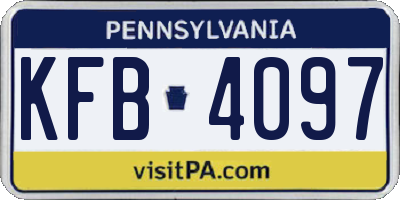 PA license plate KFB4097