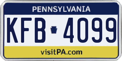 PA license plate KFB4099