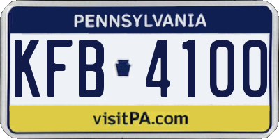 PA license plate KFB4100