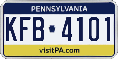 PA license plate KFB4101