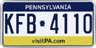 PA license plate KFB4110