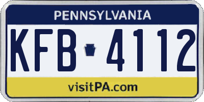 PA license plate KFB4112