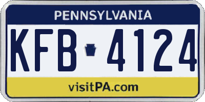 PA license plate KFB4124