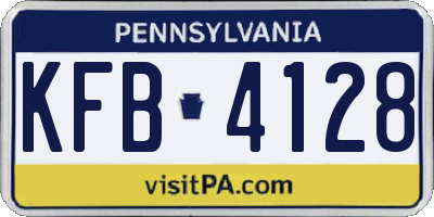 PA license plate KFB4128