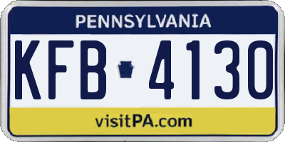 PA license plate KFB4130