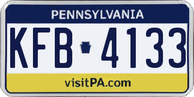 PA license plate KFB4133