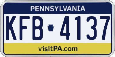 PA license plate KFB4137