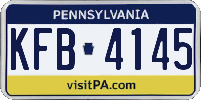 PA license plate KFB4145
