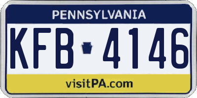 PA license plate KFB4146