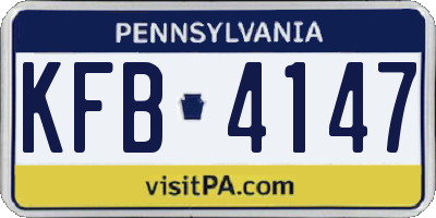 PA license plate KFB4147