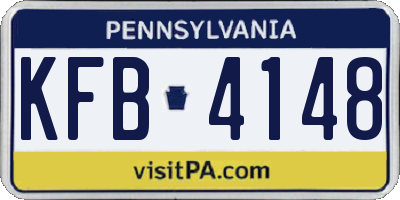 PA license plate KFB4148