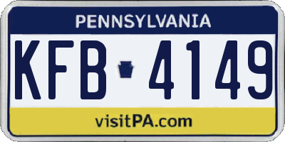 PA license plate KFB4149