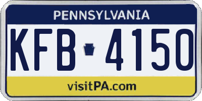 PA license plate KFB4150