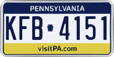 PA license plate KFB4151