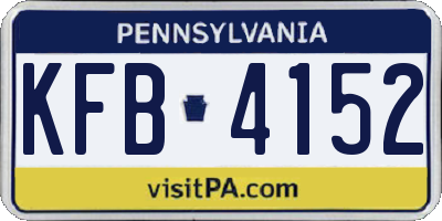 PA license plate KFB4152
