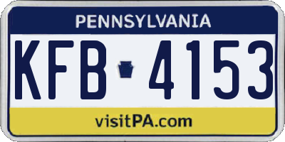 PA license plate KFB4153