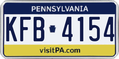 PA license plate KFB4154