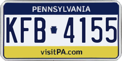 PA license plate KFB4155