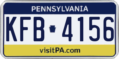PA license plate KFB4156