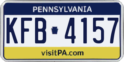 PA license plate KFB4157