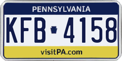 PA license plate KFB4158