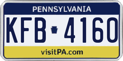 PA license plate KFB4160