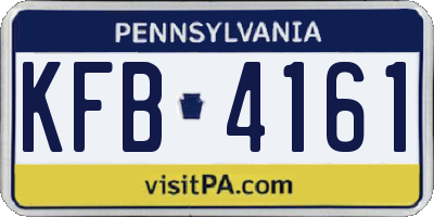 PA license plate KFB4161