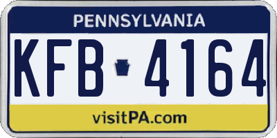 PA license plate KFB4164