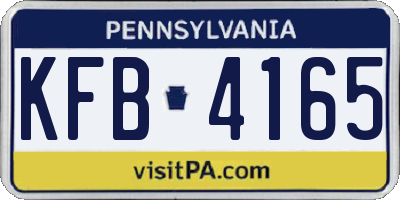 PA license plate KFB4165