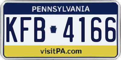PA license plate KFB4166