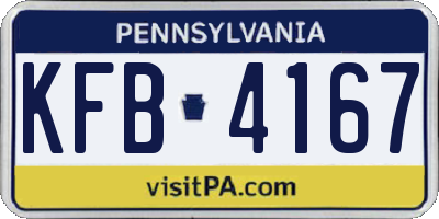 PA license plate KFB4167