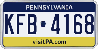 PA license plate KFB4168