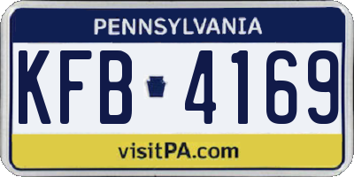 PA license plate KFB4169