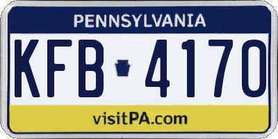 PA license plate KFB4170