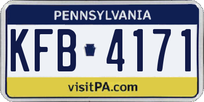PA license plate KFB4171