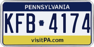 PA license plate KFB4174