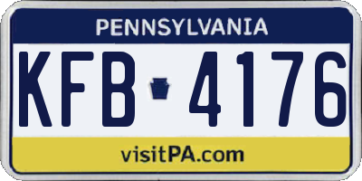 PA license plate KFB4176