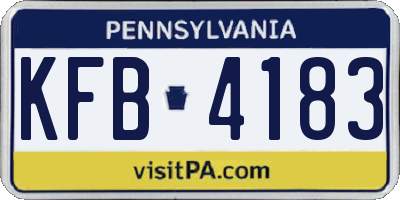 PA license plate KFB4183