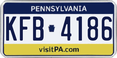 PA license plate KFB4186