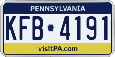 PA license plate KFB4191